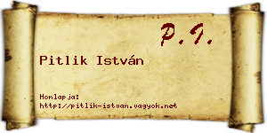 Pitlik István névjegykártya