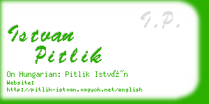 istvan pitlik business card